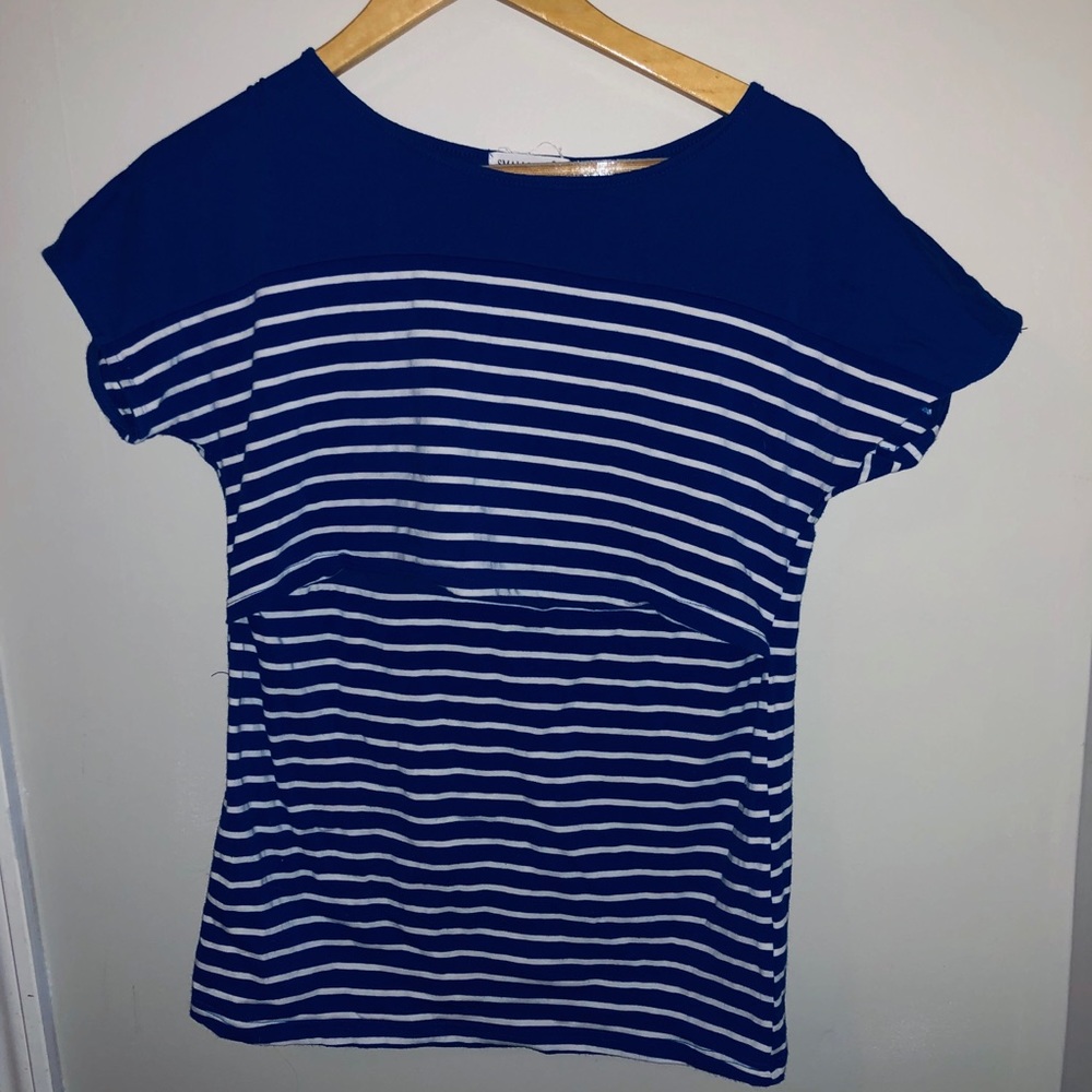 Smallshow nursing top blue stripe
